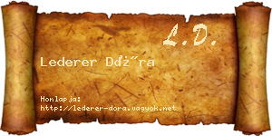 Lederer Dóra névjegykártya